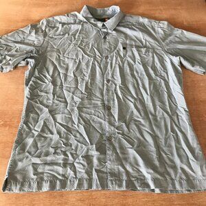Quicksilver Waterman Collection Shirt Men XL Gray Plaid Button Up Pocket Collar